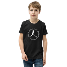 Load image into Gallery viewer, Youth Short Sleeve T-Shirt with Humankind Symbol and Globe Tagline
