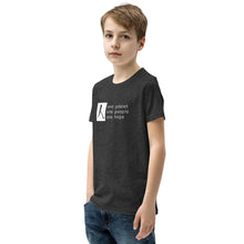 Load image into Gallery viewer, Youth Short Sleeve T-Shirt with Box Logo and Tagline