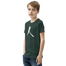 Load image into Gallery viewer, Youth Short Sleeve T-Shirt with White Humankind Symbol
