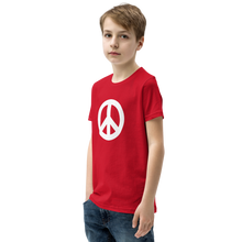 Load image into Gallery viewer, Youth Short Sleeve T-Shirt with Peace Symbol