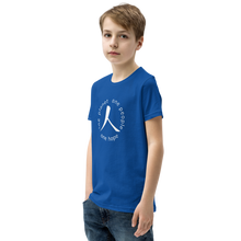 Load image into Gallery viewer, Youth Short Sleeve T-Shirt with Humankind Symbol and Globe Tagline
