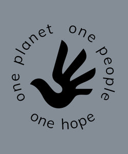 Human Rights Symbol with Globe Tagline One Planet One People One Hope
