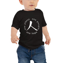 Cargar imagen en el visor de la galería, Baby Jersey Short Sleeve Tee with Humankind Symbol and Globe Tagline
