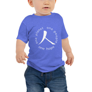Baby Jersey Short Sleeve Tee with Humankind Symbol and Globe Tagline