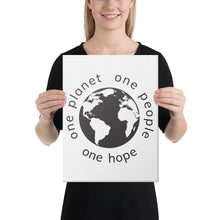 Charger l&#39;image dans la galerie, Canvas Print with Earth and Globe Tagline
