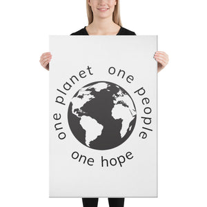 Canvas Print with Earth and Globe Tagline