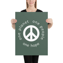 将图片加载到图库查看器，Poster with Peace Symbol and Globe Tagline
