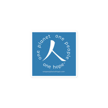 Cargar imagen en el visor de la galería, Bubble-free Sticker with Humankind Symbol and One People Tagline
