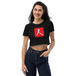 Organic Crop Top with Red Hanko Cho