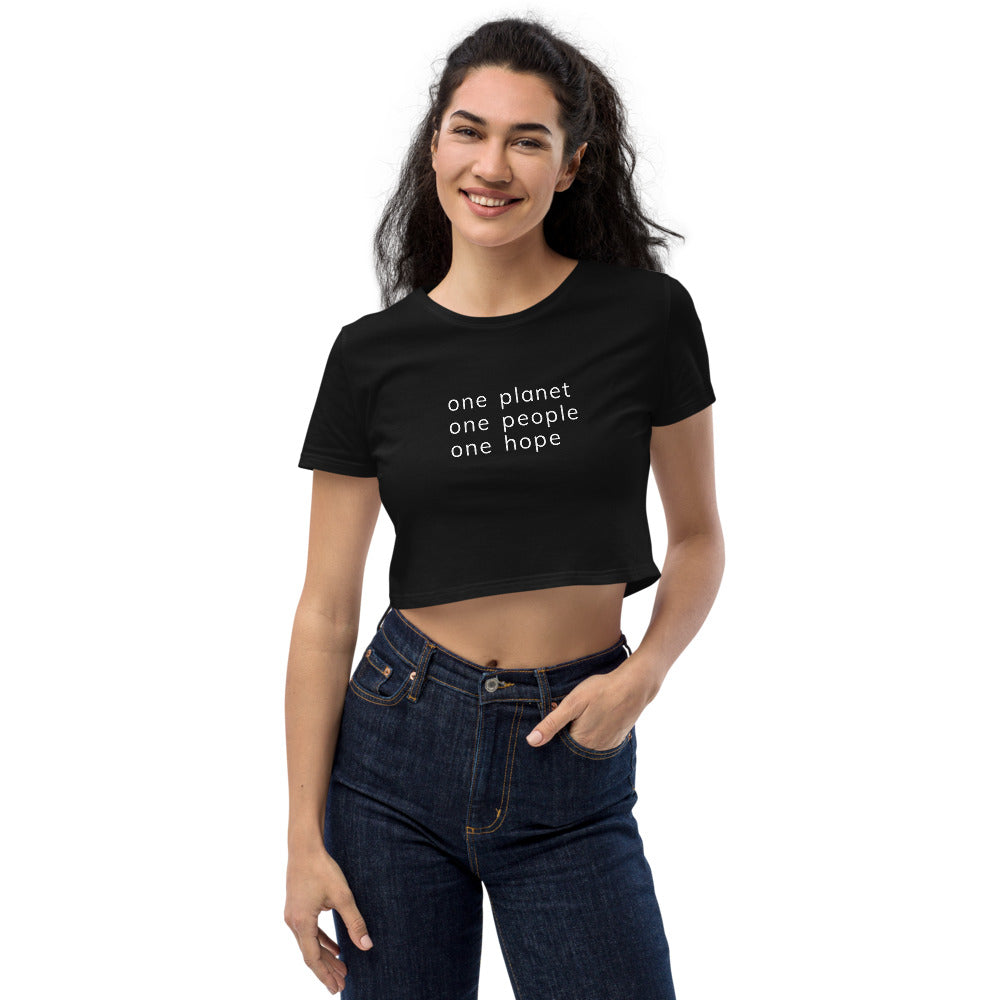 Organic Crop Top with Six Words