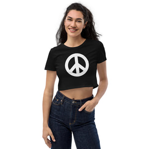 Organic Crop Top with Peace Symbol