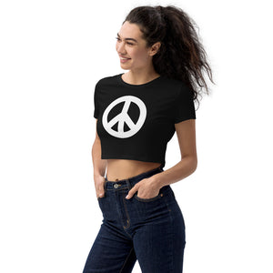 Organic Crop Top with Peace Symbol