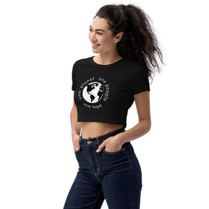 Organic Crop Top with Earth and White Globe Tagline