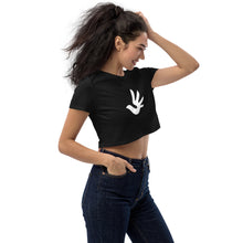 Load image into Gallery viewer, Organic Crop Top with Human Rights Symbol
