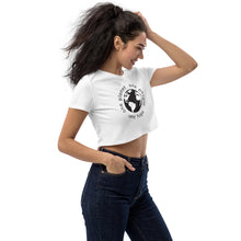 Charger l&#39;image dans la galerie, Organic Crop Top with Earth and Globe Tagline
