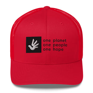Structured, Mesh Back Cap with Box Logo and Human Rights Symbol