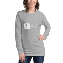 Load image into Gallery viewer, Unisex Long Sleeve Tee with Box Logo and Tagline
