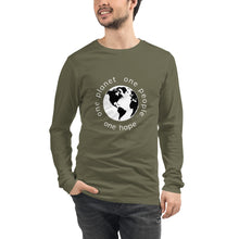 Charger l&#39;image dans la galerie, Unisex Long Sleeve Tee with Earth and Globe Tagline
