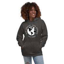 Load image into Gallery viewer, Unisex Hoodie with Earth and Globe Tagline
