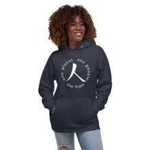 Load image into Gallery viewer, Unisex Hoodie with Humankind Symbol and Globe Tagline
