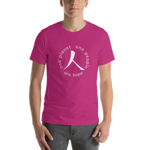 Short-Sleeve T-Shirt with Humankind Symbol and Globe Tagline