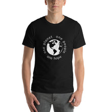 Charger l&#39;image dans la galerie, Short-Sleeve T-Shirt with Earth and Globe Tagline
