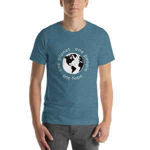 Short-Sleeve T-Shirt with Earth and Globe Tagline