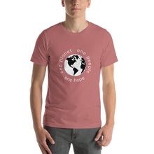 Load image into Gallery viewer, Short-Sleeve T-Shirt with Earth and Globe Tagline
