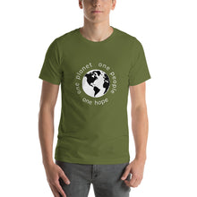 Load image into Gallery viewer, Short-Sleeve T-Shirt with Earth and Globe Tagline
