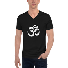 Load image into Gallery viewer, Short Sleeve V-Neck T-Shirt with Om Symbol
