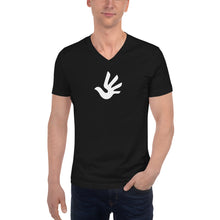 Load image into Gallery viewer, Short Sleeve V-Neck T-Shirt with Human Rights Symbol
