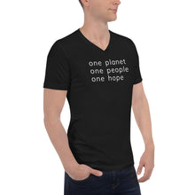 Load image into Gallery viewer, Short Sleeve V-Neck T-Shirt with Six Words
