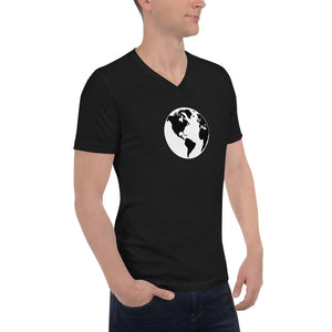 Short Sleeve V-Neck T-Shirt with Earth