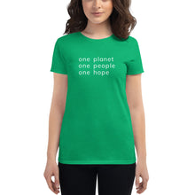 Load image into Gallery viewer, Women&#39;s short sleeve T-shirt with Six Words
