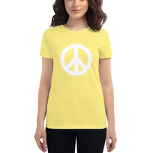 Load image into Gallery viewer, Women&#39;s short sleeve T-shirt with Peace Symbol
