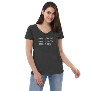 Women’s Recycled V-neck with Six Words