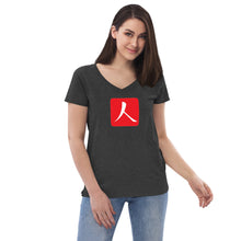 Charger l&#39;image dans la galerie, Women’s Recycled V-neck with Red Hanko
