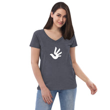 Charger l&#39;image dans la galerie, Women’s Recycled V-neck with Human Rights Symbol

