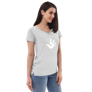 Women’s Recycled V-neck with Human Rights Symbol