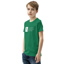Load image into Gallery viewer, Youth Short Sleeve T-Shirt with Box Logo and Tagline
