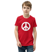 Charger l&#39;image dans la galerie, Youth Short Sleeve T-Shirt with Peace Symbol
