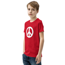 Charger l&#39;image dans la galerie, Youth Short Sleeve T-Shirt with Peace Symbol
